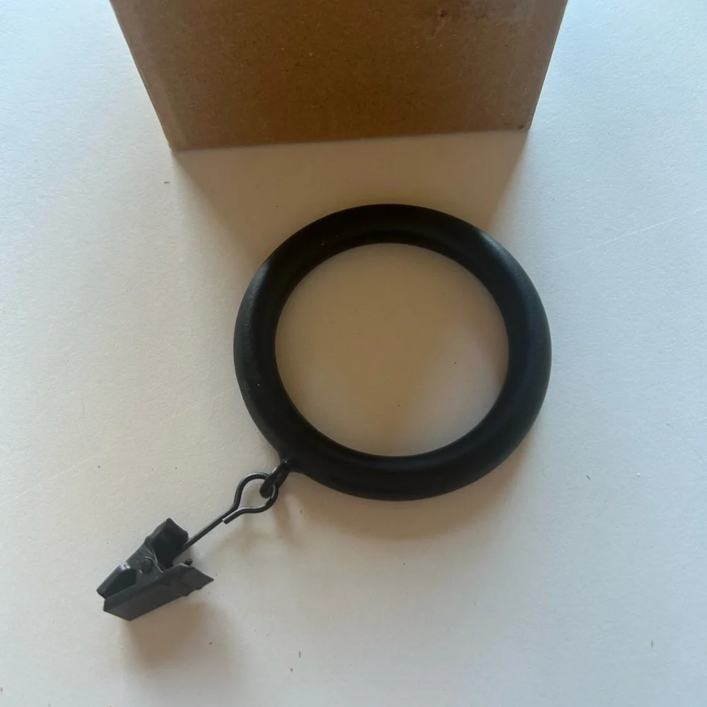 West Elm Black Curtain Clip Rings Set